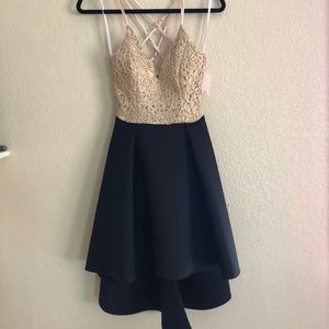 Gold and black dress